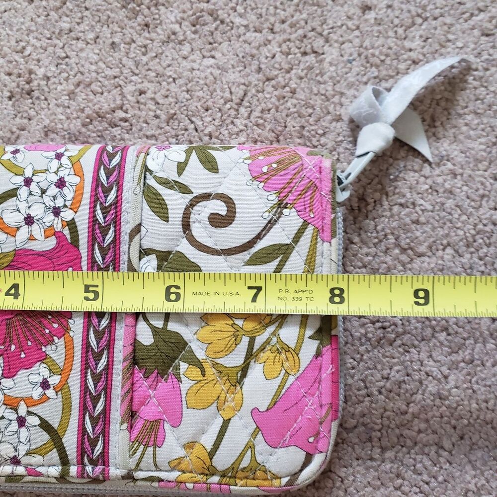Vera Bradley Zip Around Accordion Wallet Tea Garden Floral Clean Card ID Holder - Picture 5 of 6